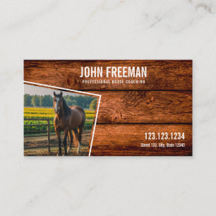 Minimal Brown Horse Photo Equestrian Business Card