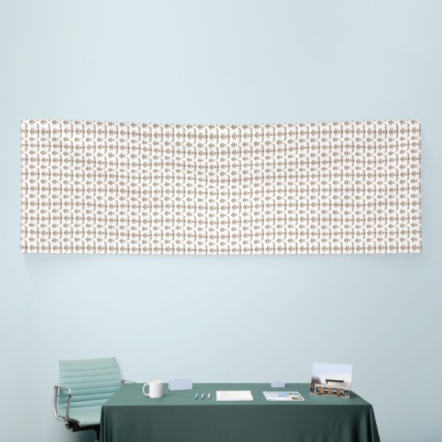 Minimal Brown & White Micro Pattern Aesthetic Bann Banner (Tradeshow)