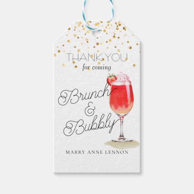 Minimal Brunch and Bubbly Gift Tags (Front)