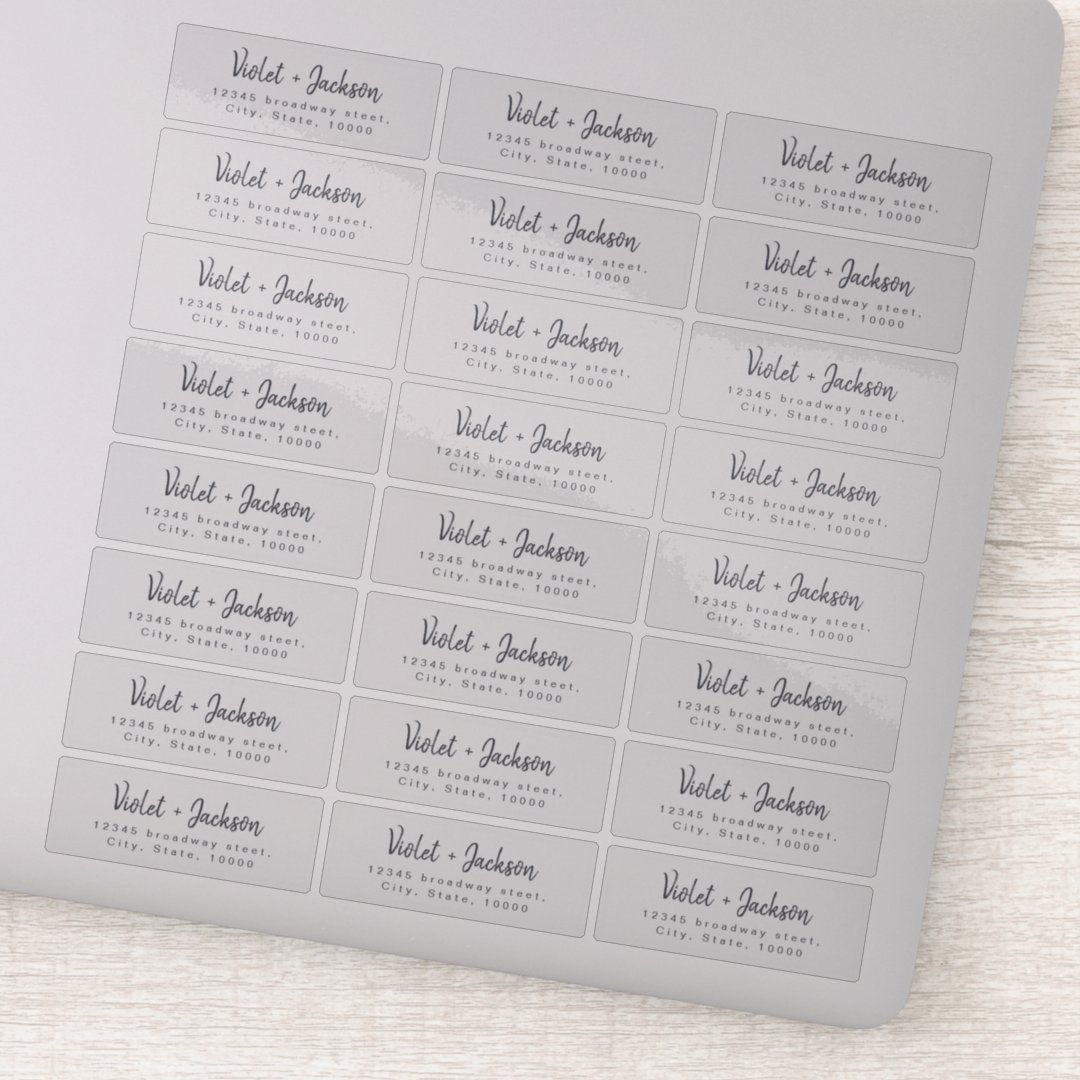 Minimal brush script transparent return address sticker | Zazzle