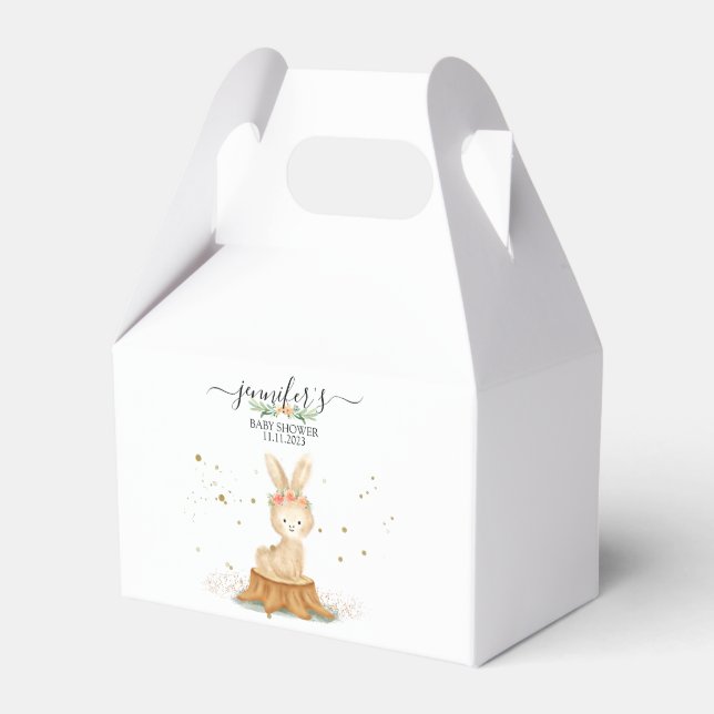Minimal Bunny Rabbit wildlife farm forest animal Favor Boxes (Front Side)
