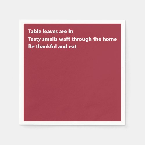 Minimal Burgundy Thanksgiving Modern Thankful Poem Napkins