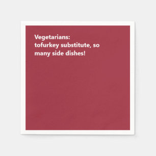Minimal Burgundy Vegetarian Thanksgiving Haiku Napkins