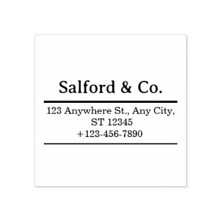 Minimal Business Address Stamp with Name & Phone