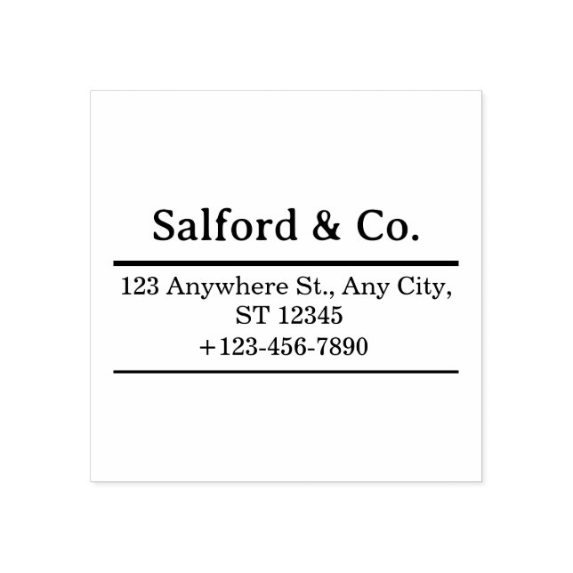 Minimal Business Address Stamp with Name & Phone (Imprint)
