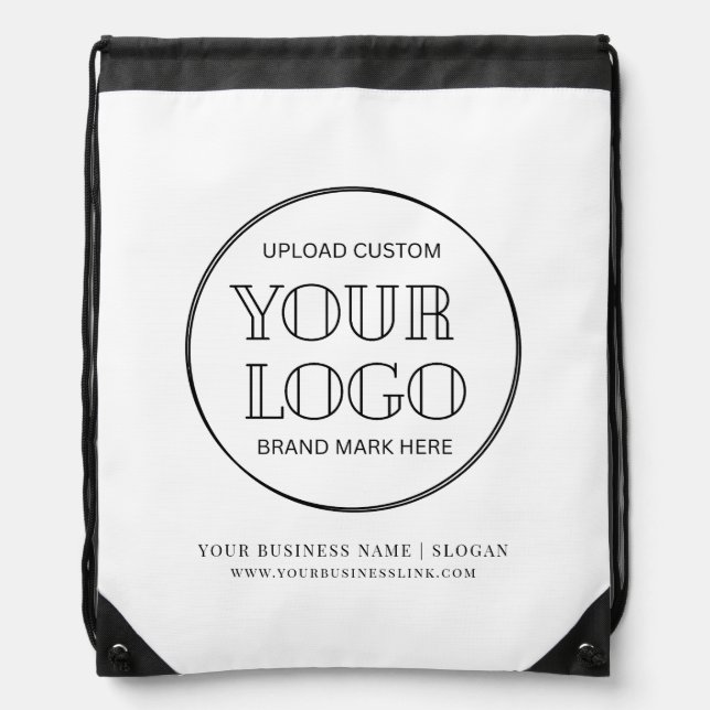 Minimal Business Company  Logo Name Drawstring Bag (Front)
