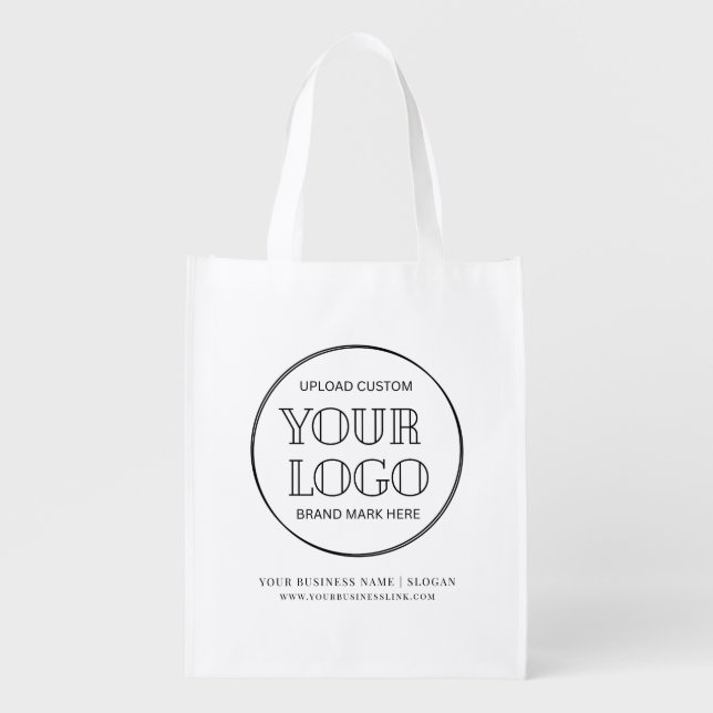 Minimal Business Company  Logo Name Grocery Bag (Front)