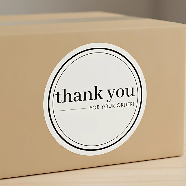 Minimal Business Customer Thank You For Your Order Classic Round Sticker (thank you for your order sticker)