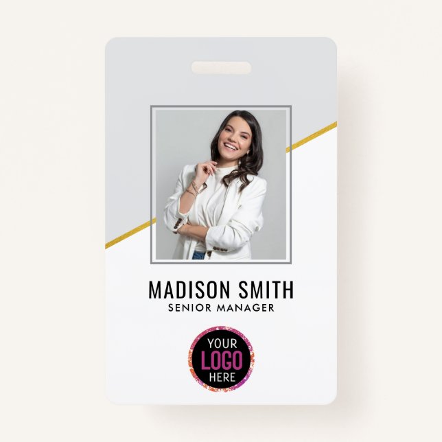  Minimal Business Employee Photo | ID Card Badge (Front)