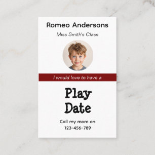 Minimal Business Kid's Playdate Card
