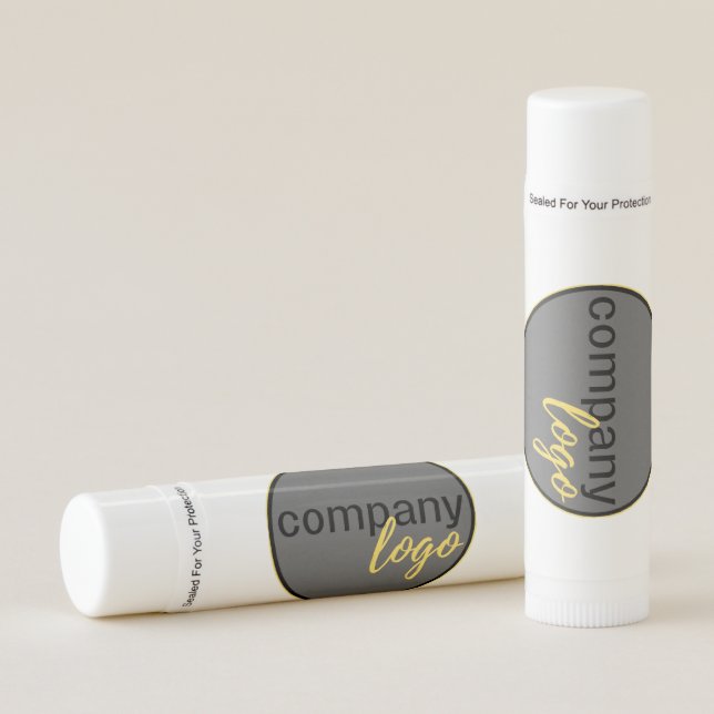 MINIMAL BUSINESS LOGO COMPANY BRANDING WHITE LIP BALM (Front)