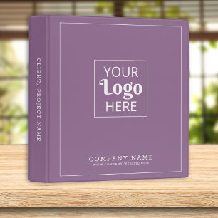Minimal Business Logo Company Name Purple 3 Ring Binder