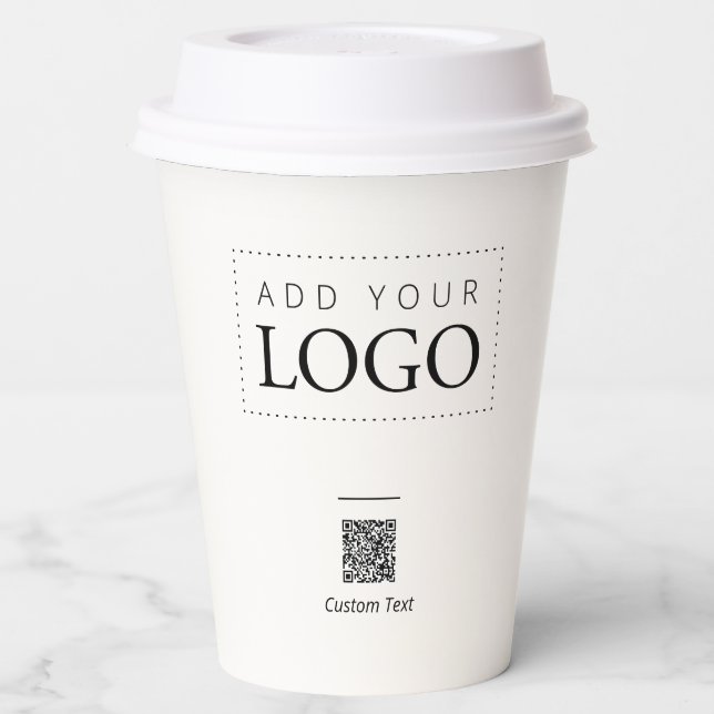 Minimal Business Logo Custom Promotional Paper Cups (Left)