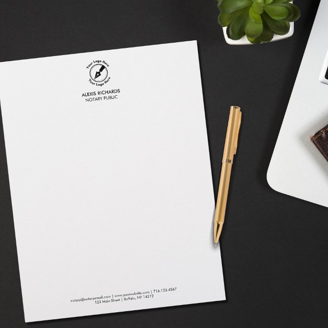Minimal Business Logo Notary Public Modern Letterhead (Creator Uploaded)