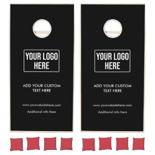 Minimal Business Logo Simple Black Cornhole Set