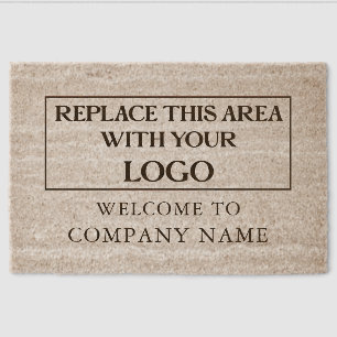 Minimal Business Logo Welcome To Company Fiber Doormat