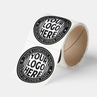 Minimal Business Name And Custom Brand Logo Classic Round Sticker