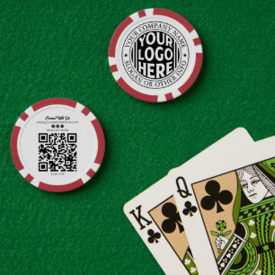 Minimal Business Name And Custom Brand Logo  Poker Chips