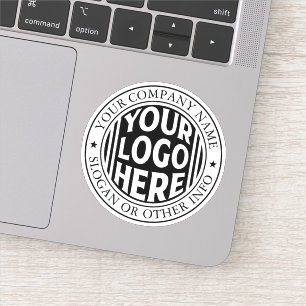 Minimal Business Name And Custom Brand Logo  Sticker