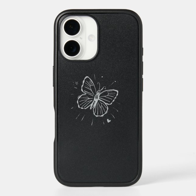Minimal Butterfly T-Shirt – Elegant Simple Otterbox iPhone Case (Back)