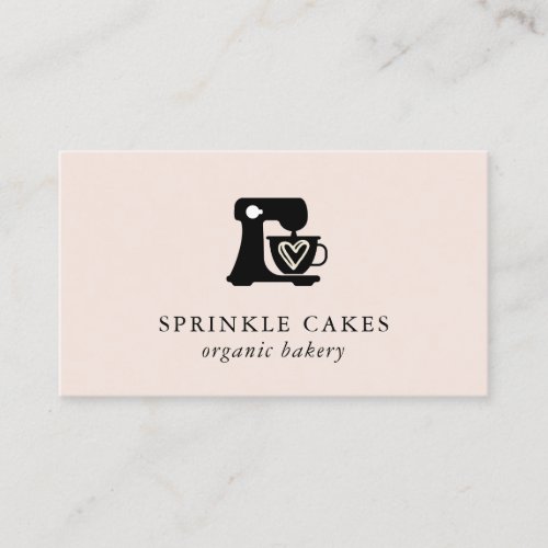 Minimal Cake Mixer Bakery Business Card