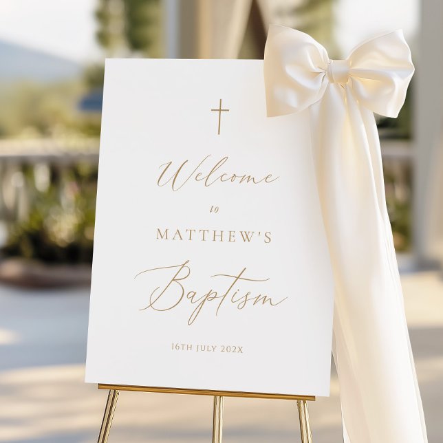 Minimal Calligraphy Baptism Welcome Sign (Creator Uploaded)