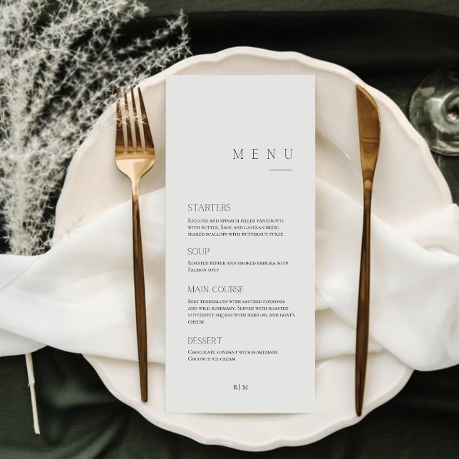 Minimal Calligraphy Black & White | Dinner Wedding Menu (Creator Uploaded)