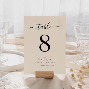 Minimal Calligraphy Boho Color Wedding Table Number