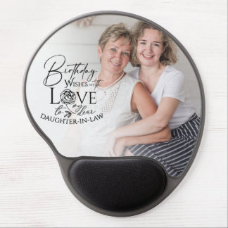Minimal Calligraphy Photo Birthday Daughter-in-law Gel Mouse Pad