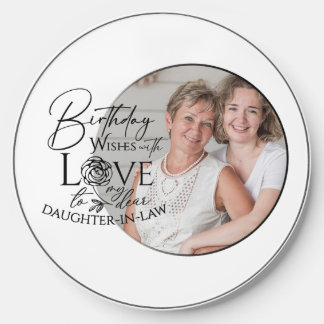 Minimal Calligraphy Photo Birthday Daughter-in-law Wireless Charger