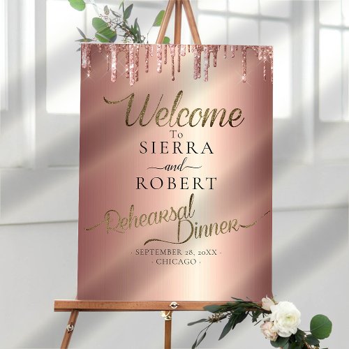Minimal Calligraphy Rehearsal Dinner Welcome Sign