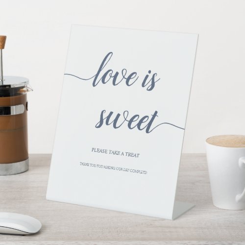 Minimal Calligraphy Script Love is Sweet Pedestal Sign