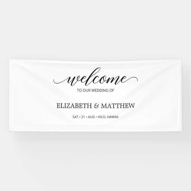 Minimal Calligraphy Script Wedding Welcome Banner (Horizontal)