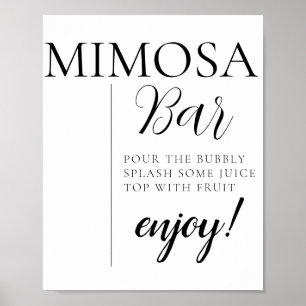 Minimal Calligraphy Text Script Mimosa Bar Sign