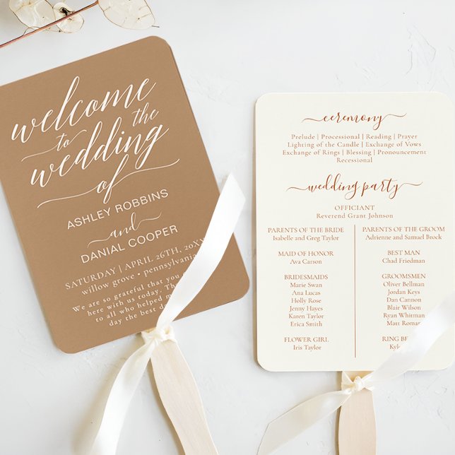 Minimal Calligraphy We Do Wedding Program Hand Fan (Creator Uploaded)