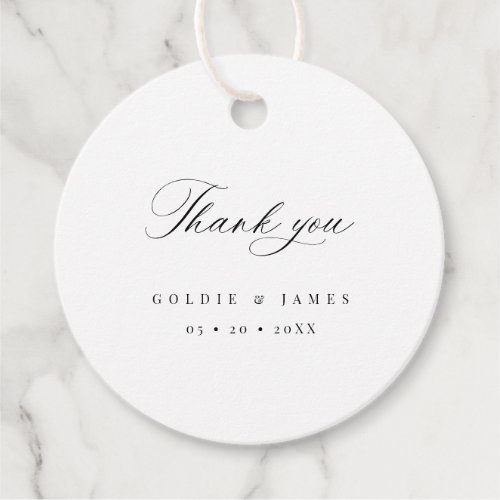 Minimal Calligraphy Wedding Thank You Favor Tags 