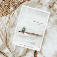 Minimal Calm Snowy Pine Trees