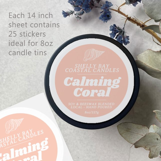 Minimal candle coral label sheet 25 (Creator Uploaded)