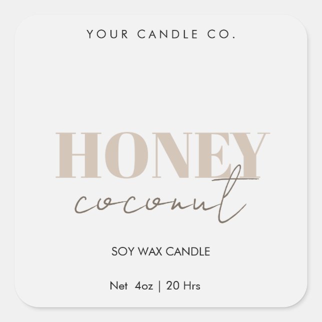 Minimal Candle Label Template Customisable Label (Front)