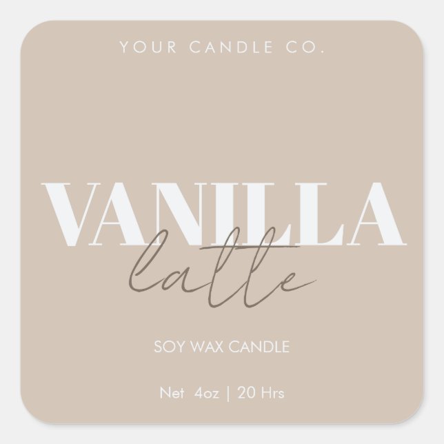 Minimal Candle Label Template Customisable Label (Front)