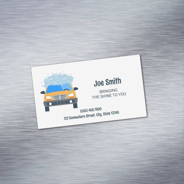 Minimal Car Washing Business Card Magnet (In Situ)