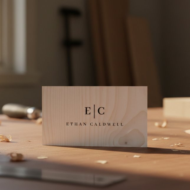 Minimal Carpenter - Modern Carpentry & Contractor Business Card (Creator Uploaded)