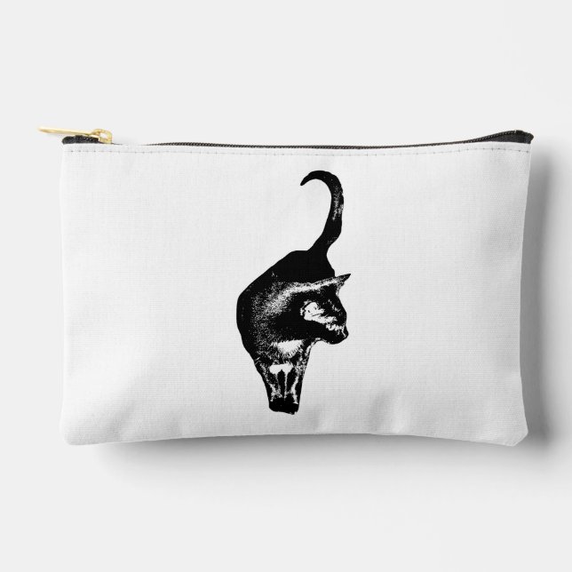 Minimal Cat Chic Accessory Pouch (Front)