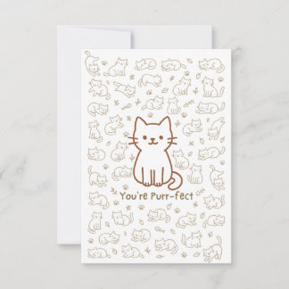 Minimal Cat Doodle Card | Line Drawing
