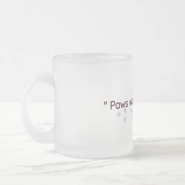 Minimal Cat Paw Lovers Frosted Mug (Left)