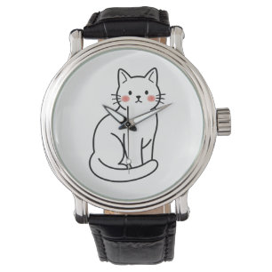 Minimal Cat Watch – Cute Simple Kitty Face