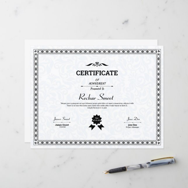 Minimal Certificate of Appreciation Template (Front/Back In Situ)