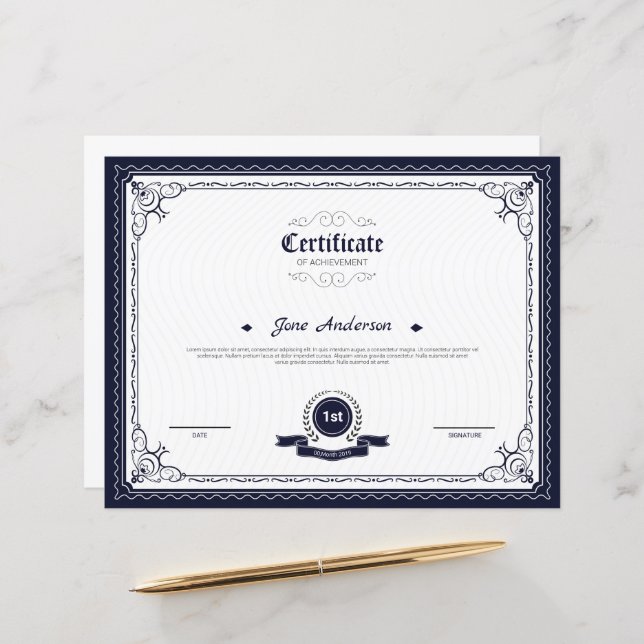 Minimal Certificate Template (Front/Back In Situ)