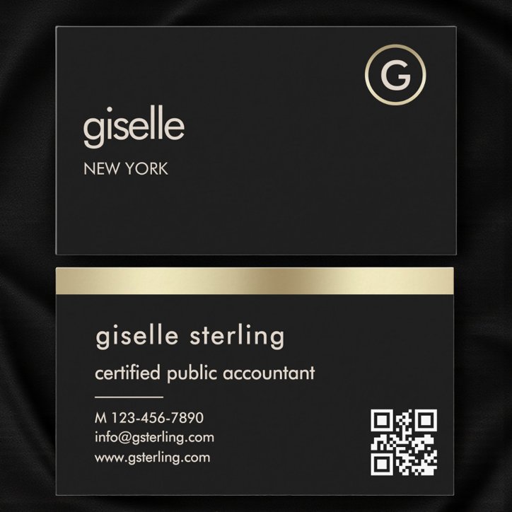 Minimal Certified Public Accountant Cpa QR Code Business Card
