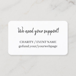 Minimal Charity Fundraising Donate Now Card